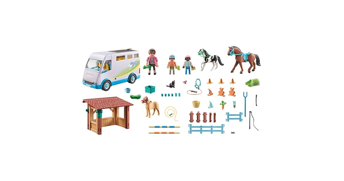 PLAYMOBIL 71493 Horses of Waterfall Mobile Reitschule, Konstruktionsspielzeug