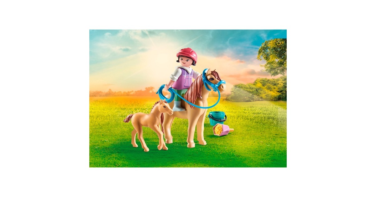 PLAYMOBIL 71498 Horses of Waterfall Kind mit Pony und Fohlen, Konstruktionsspielzeug