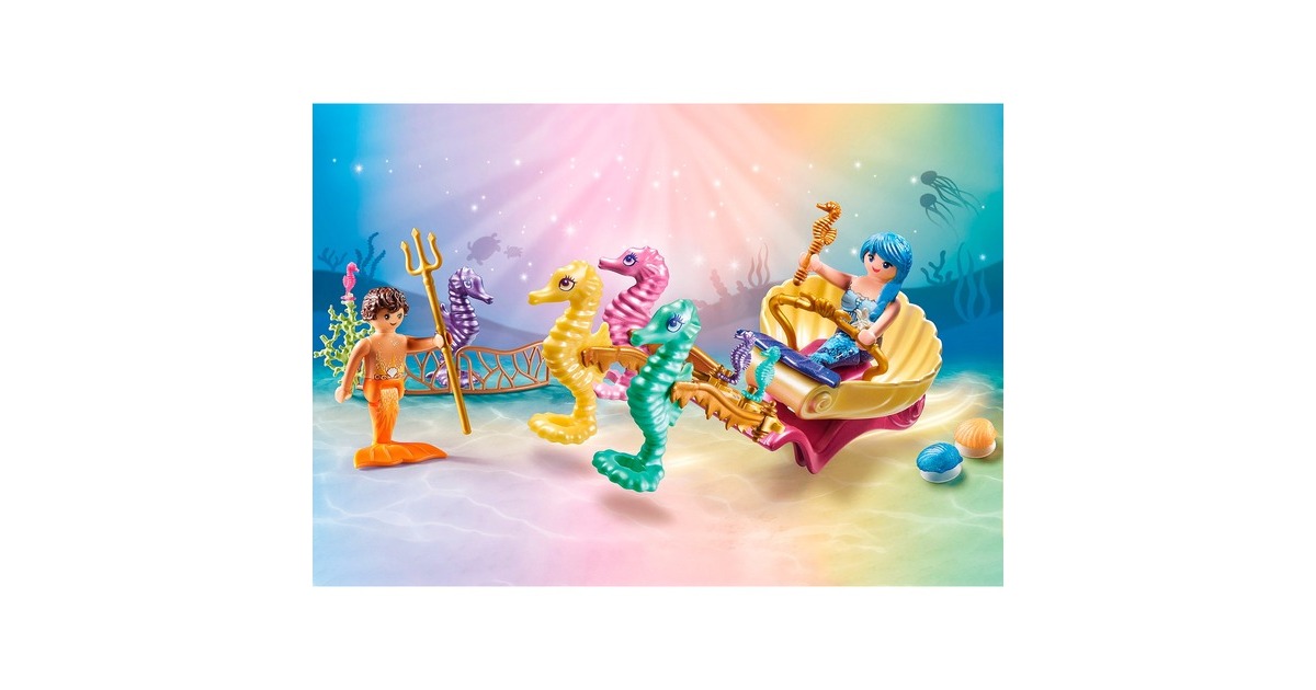 PLAYMOBIL 71500 Princess Magic Meeresbewohner mit Seepferdchenkutsche, Konstruktionsspielzeug