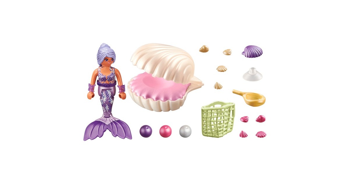 PLAYMOBIL 71502 Princess Magic Meerjungfrau mit Perlmuschel, Konstruktionsspielzeug