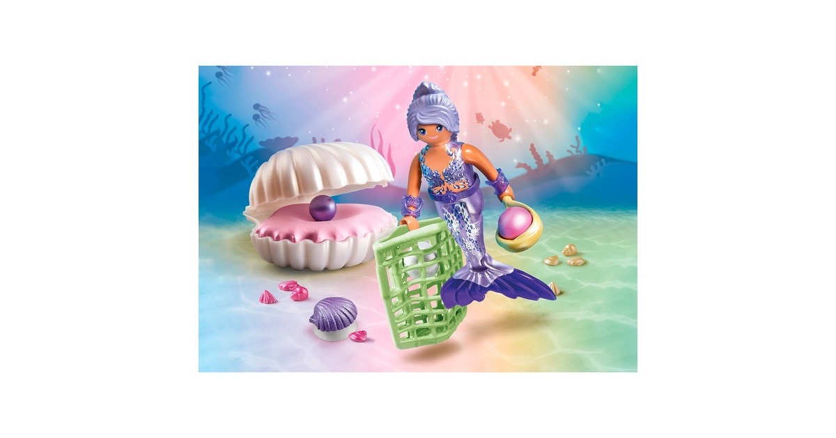 PLAYMOBIL 71502 Princess Magic Meerjungfrau mit Perlmuschel, Konstruktionsspielzeug