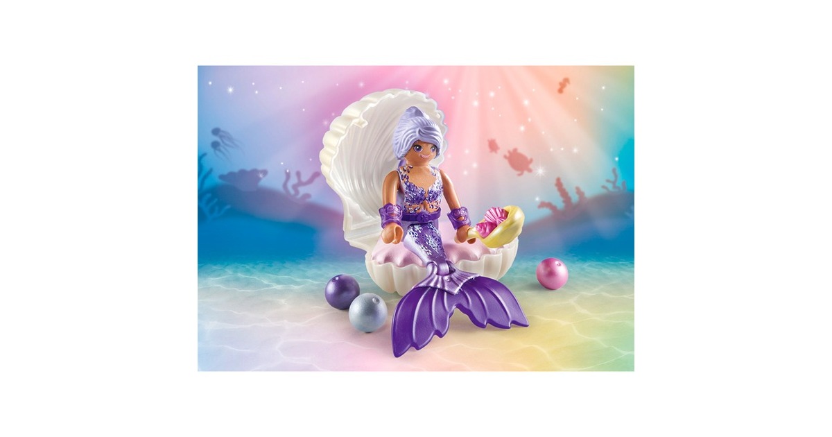 PLAYMOBIL 71502 Princess Magic Meerjungfrau mit Perlmuschel, Konstruktionsspielzeug