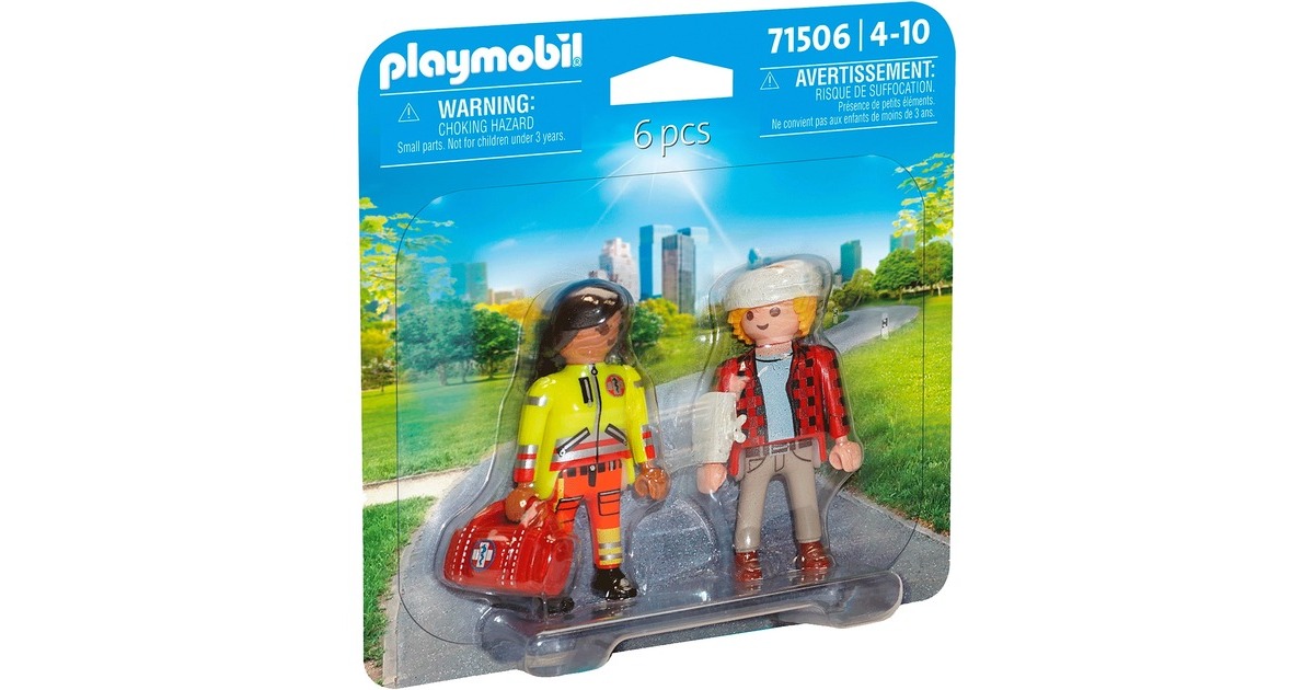 PLAYMOBIL 71506 DuoPack Sanitäterin mit Patient, Konstruktionsspielzeug