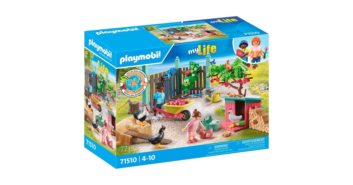 PLAYMOBIL 71510 City Life Kleine Hühnerfarm im Tiny Haus Garten, Konstruktionsspielzeug