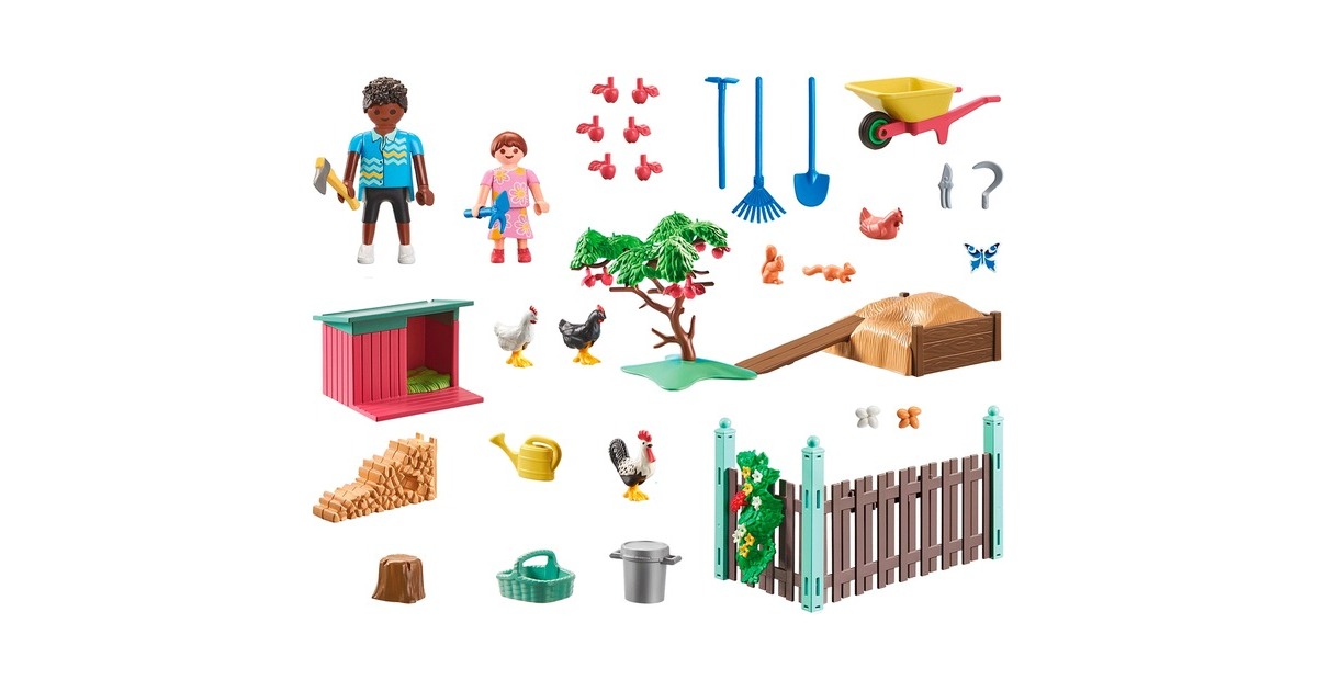 PLAYMOBIL 71510 City Life Kleine Hühnerfarm im Tiny Haus Garten, Konstruktionsspielzeug