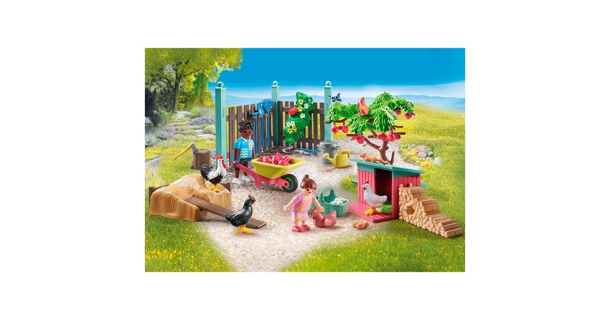 PLAYMOBIL 71510 City Life Kleine Hühnerfarm im Tiny Haus Garten, Konstruktionsspielzeug