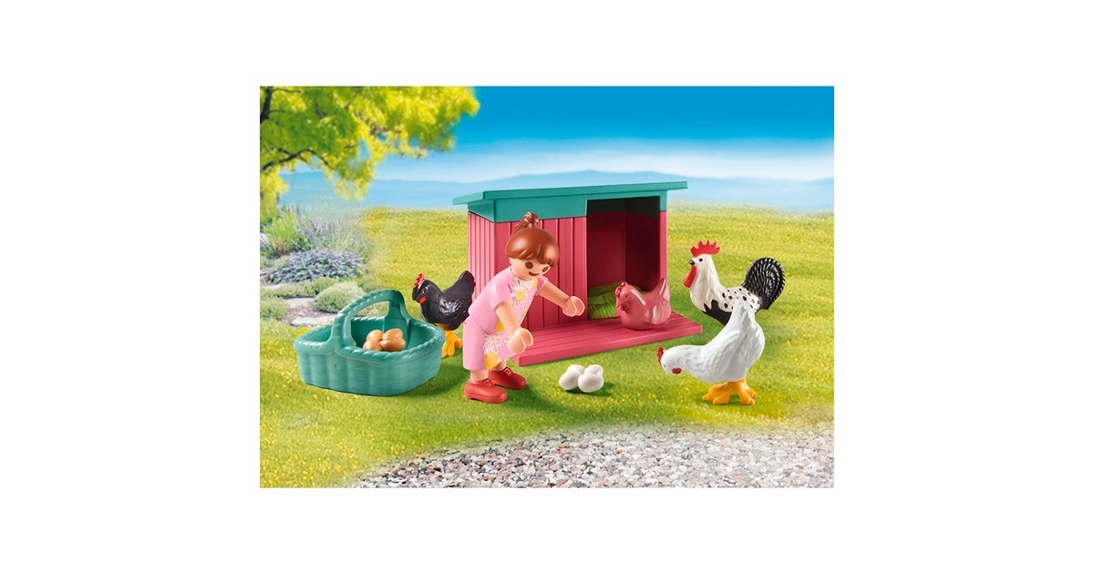 PLAYMOBIL 71510 City Life Kleine Hühnerfarm im Tiny Haus Garten, Konstruktionsspielzeug