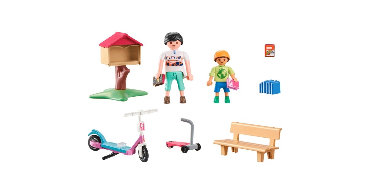 PLAYMOBIL 71511 City Life Büchertausch für Leseratten, Konstruktionsspielzeug