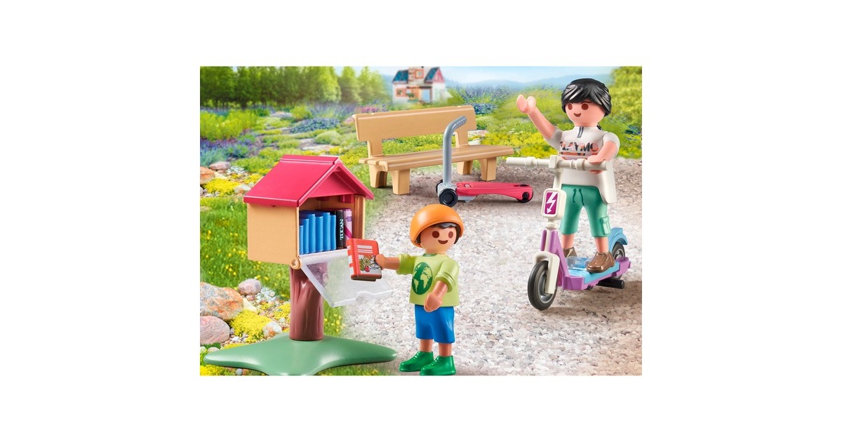 PLAYMOBIL 71511 City Life Büchertausch für Leseratten, Konstruktionsspielzeug