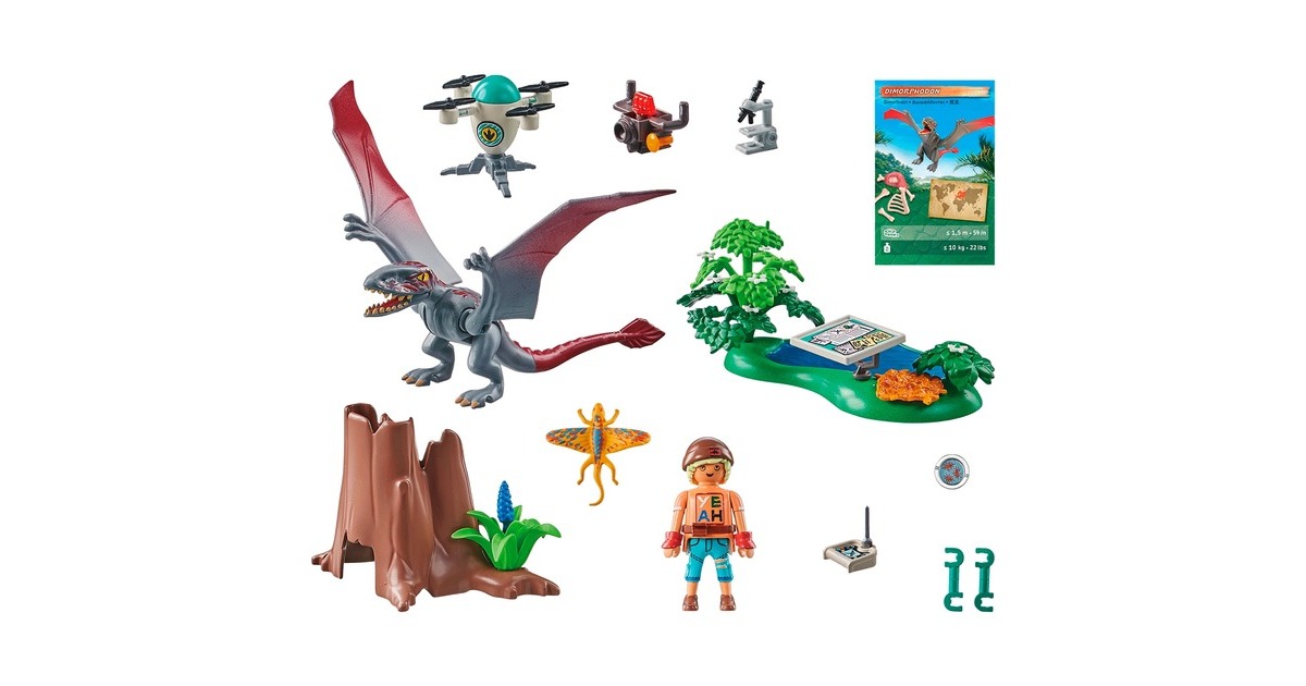 PLAYMOBIL 71525 Dinos Beobachtungsstation für Dimorphodon, Konstruktionsspielzeug