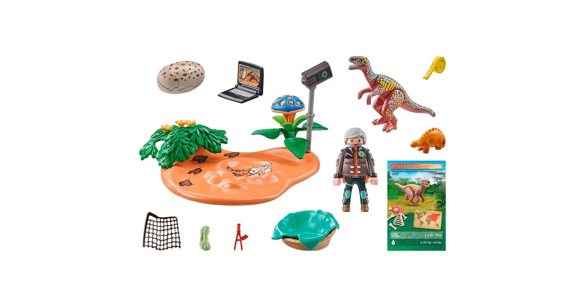PLAYMOBIL 71526 Dinos Stegosaurusnest mit Eierdieb, Konstruktionsspielzeug
