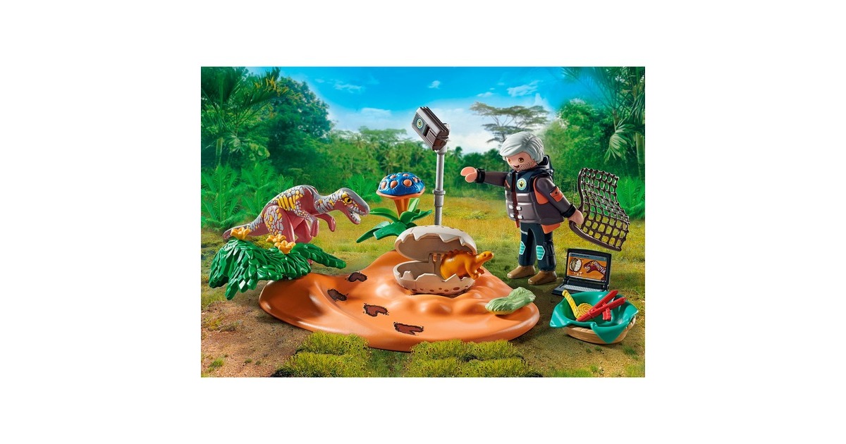 PLAYMOBIL 71526 Dinos Stegosaurusnest mit Eierdieb, Konstruktionsspielzeug