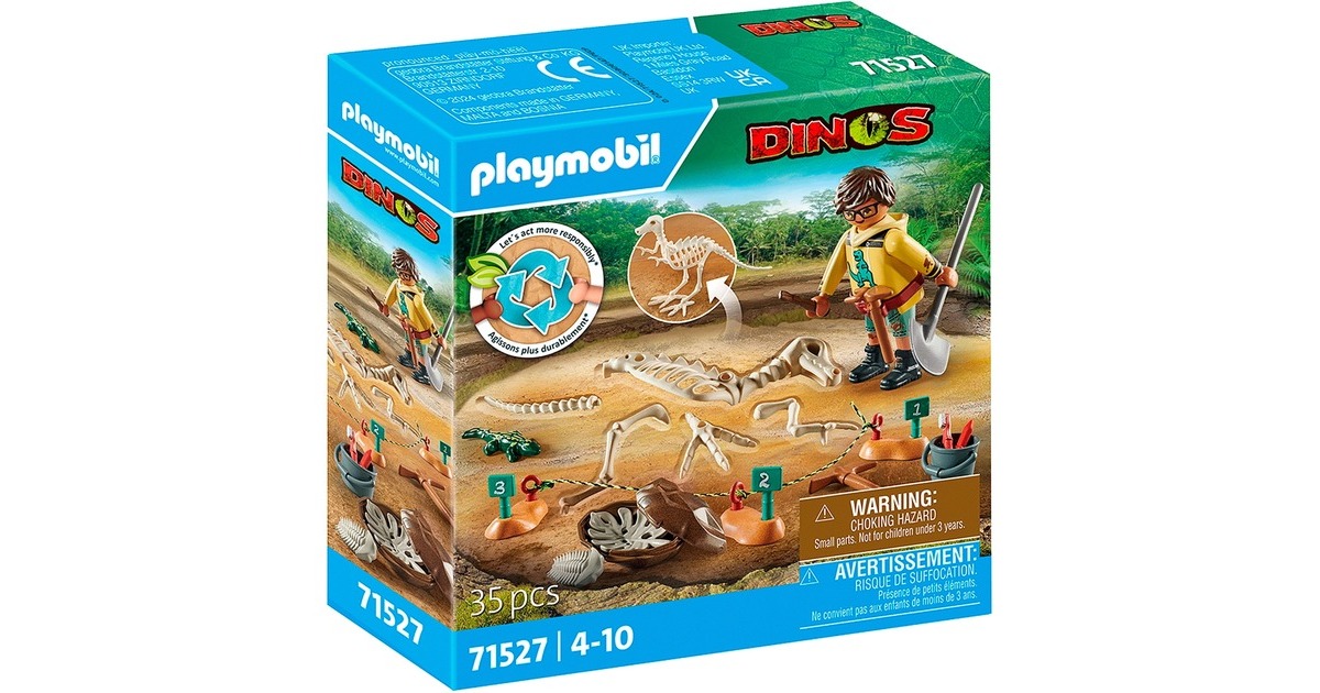 PLAYMOBIL 71527 Dinos Ausgrabungsstätte mit Dino-Skelet, Konstruktionsspielzeug