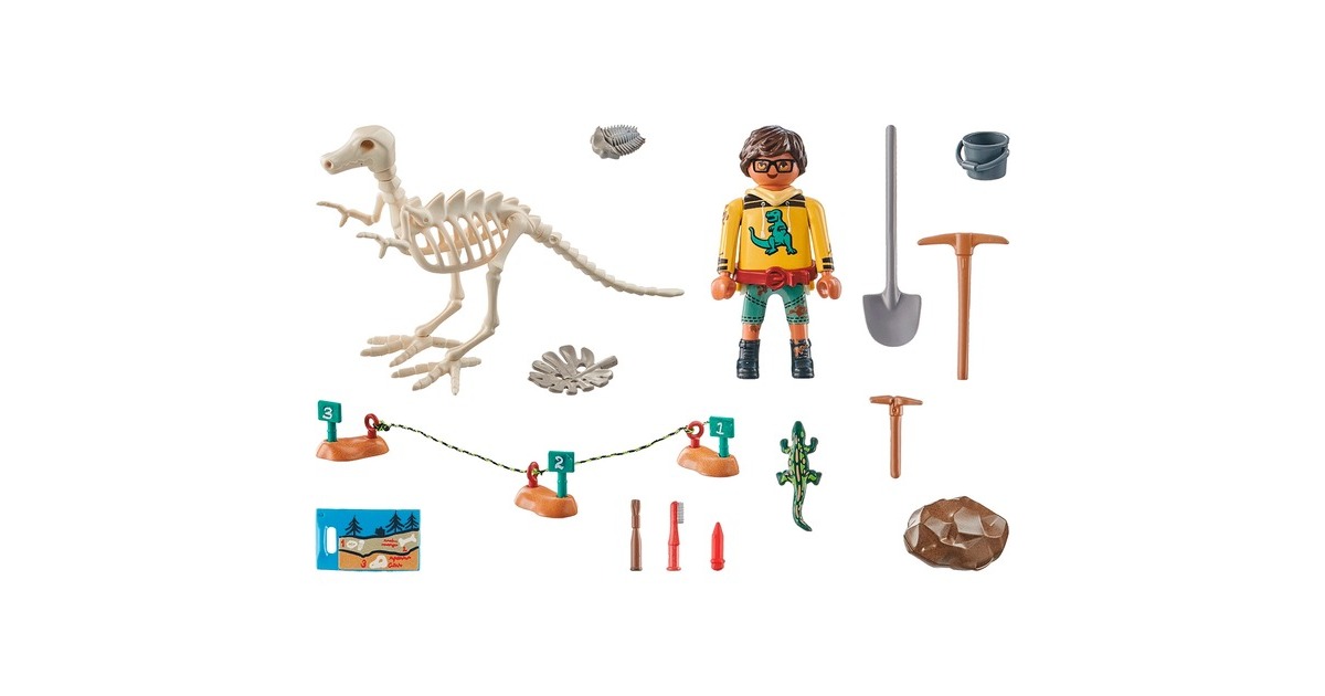 PLAYMOBIL 71527 Dinos Ausgrabungsstätte mit Dino-Skelet, Konstruktionsspielzeug