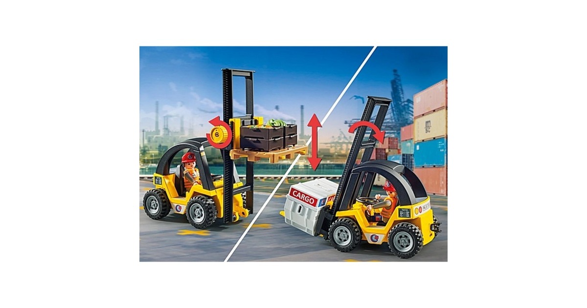 PLAYMOBIL 71528 City Action Gabelstapler mit Fracht, Konstruktionsspielzeug