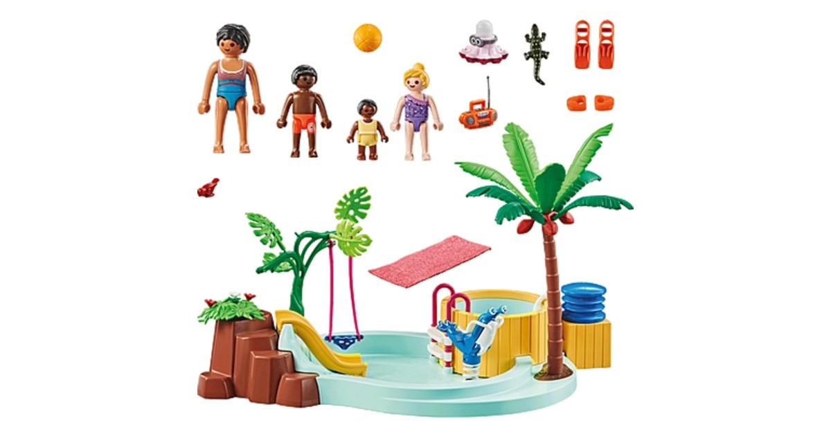 PLAYMOBIL 71529 City Life Kinderbecken mit Whirlpool, Konstruktionsspielzeug