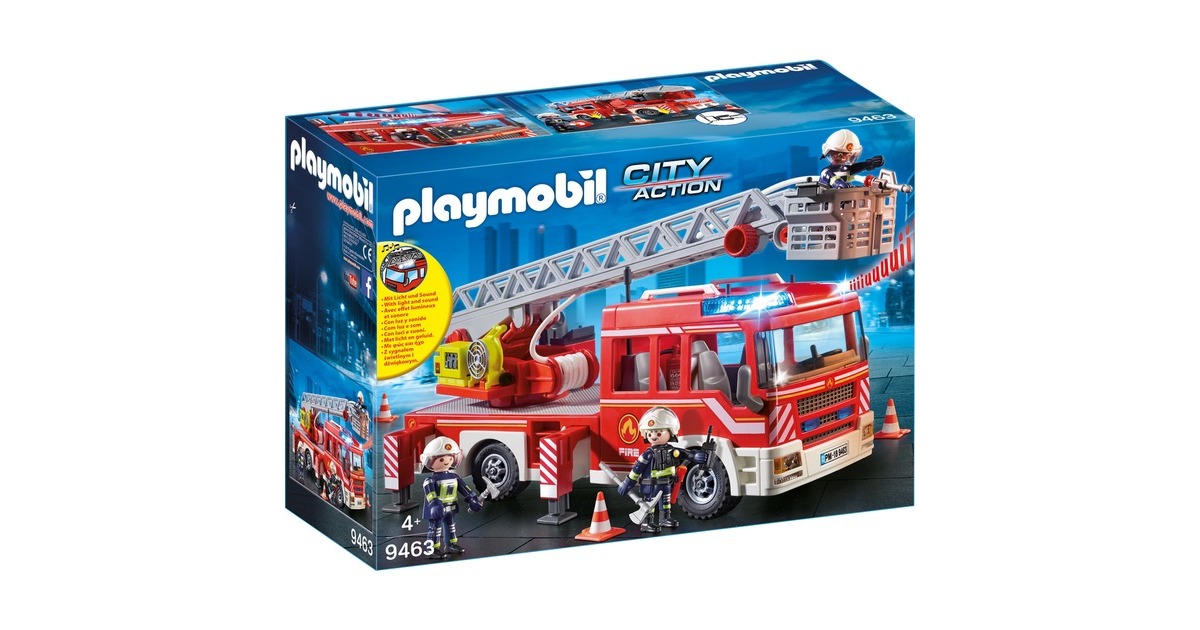 PLAYMOBIL 9463 City Action Feuerwehr-Leiterfahrzeug, Konstruktionsspielzeug(rot/silber, Mit Licht und Sound) PLAYMOBIL 9463 City Action Feuerwehr-Leiterfahrzeug, Konstruktionsspielzeug(rot/silber, Mit Licht und Sound)
