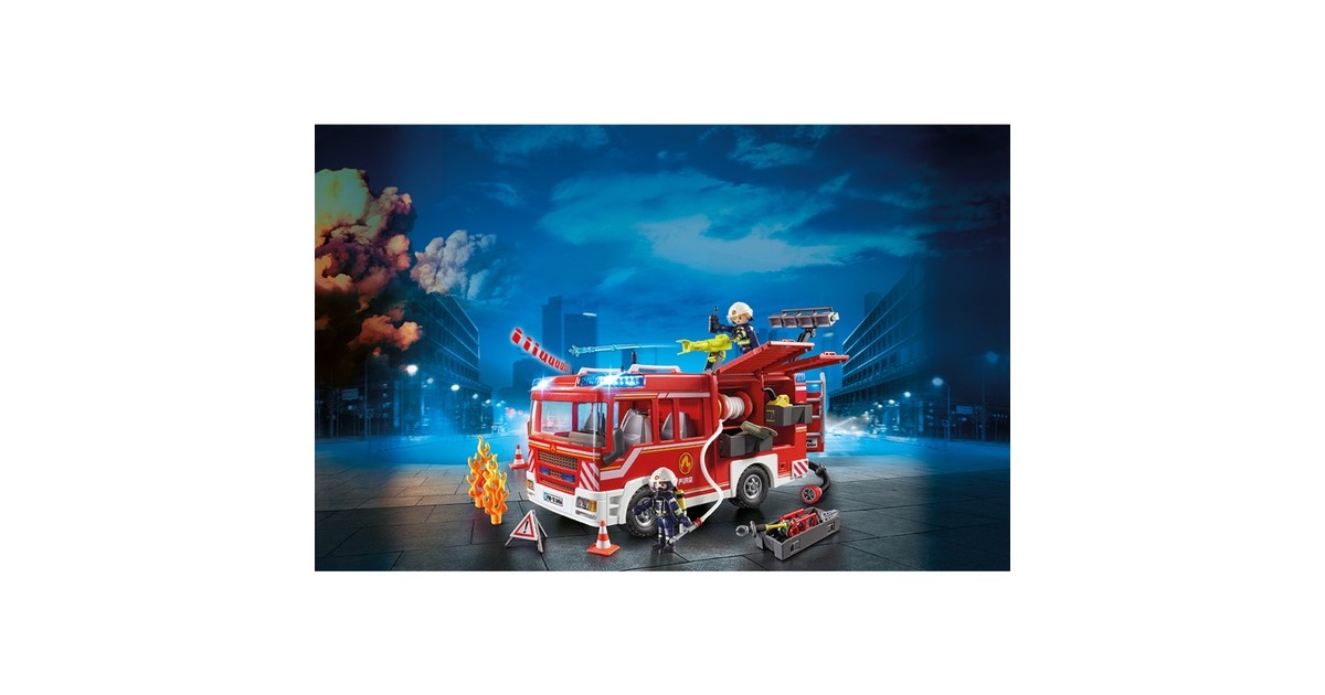 PLAYMOBIL 9464 City Action Feuerwehr-Rüstfahrzeug, Konstruktionsspielzeug(rot/weiß, Mit Licht und Sound)