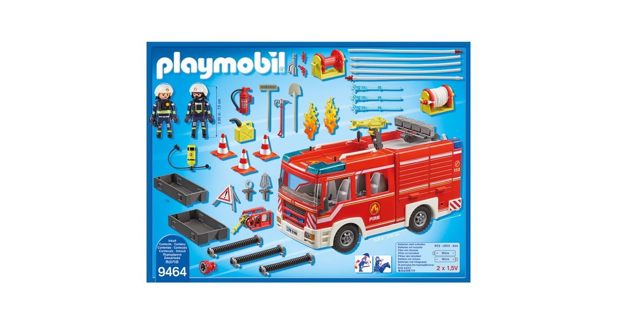 PLAYMOBIL 9464 City Action Feuerwehr-Rüstfahrzeug, Konstruktionsspielzeug(rot/weiß, Mit Licht und Sound)