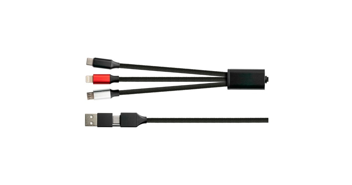 USB-C + Micro-USB + Lightning(schwarz, 1,2 Meter)