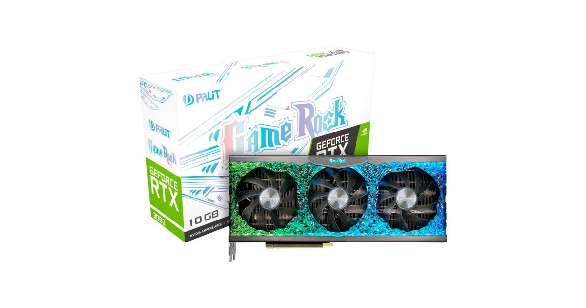 Palit GeForce RTX 3080 GameRock LHR, Grafikkarte(Lite Hash Rate, 3x DisplayPort, 1x HDMI, Outlet)