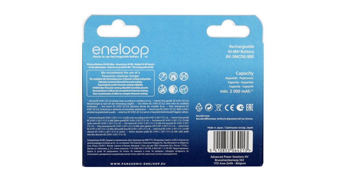 Panasonic Akku eneloop, Mignon AA 1,2V(8 Stück)