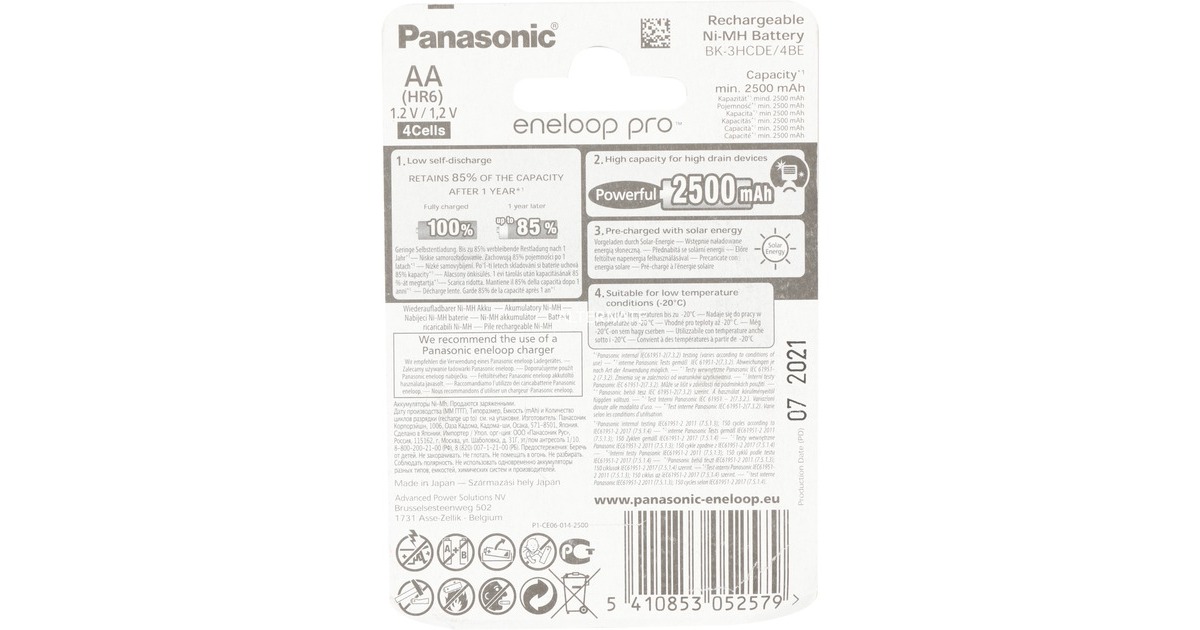 Panasonic Akku eneloop pro, Mignon AA 1,2V(4 Stück)