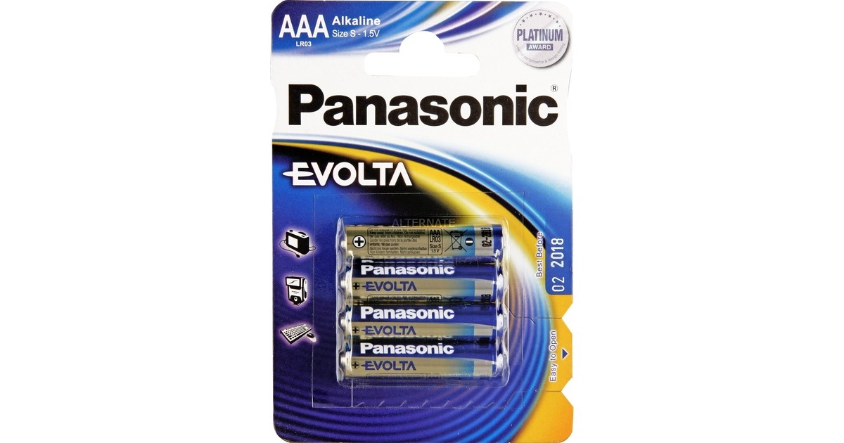 Panasonic EVOLTA Platinum LR03EGE/4BP, Batterie(silber)