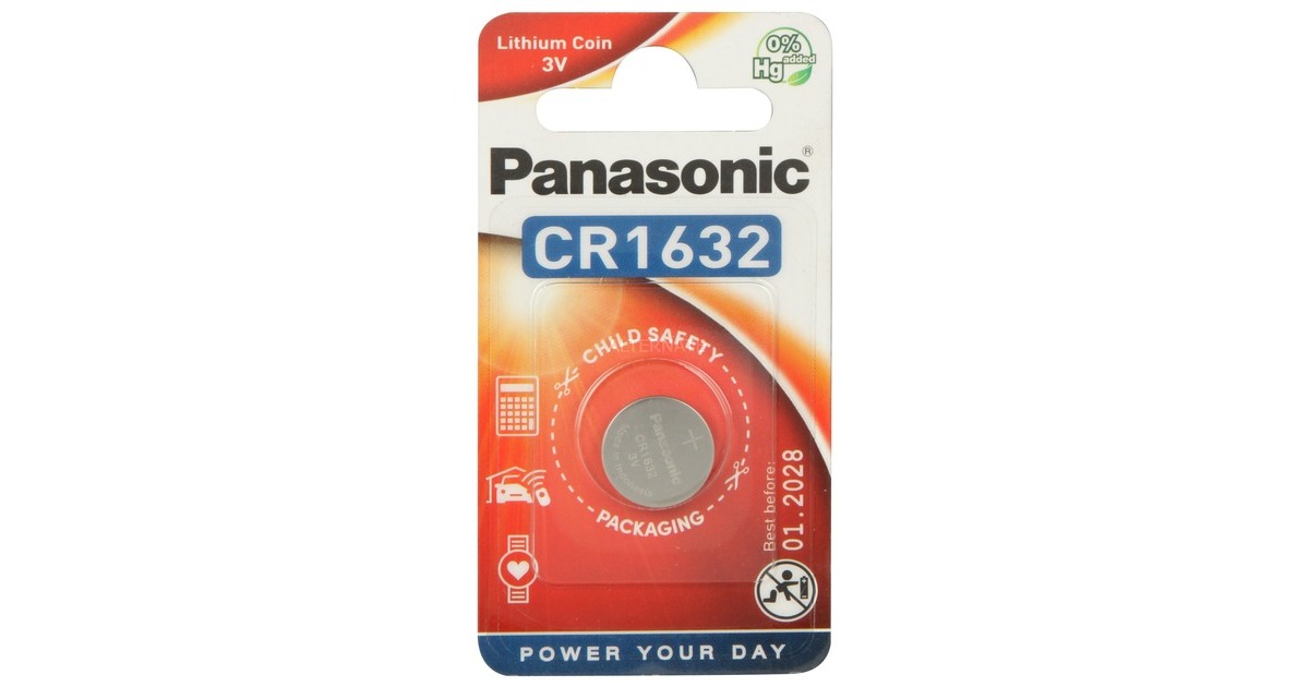 Panasonic Knopfzelle CR-1632EL, Batterie(1 Stück)