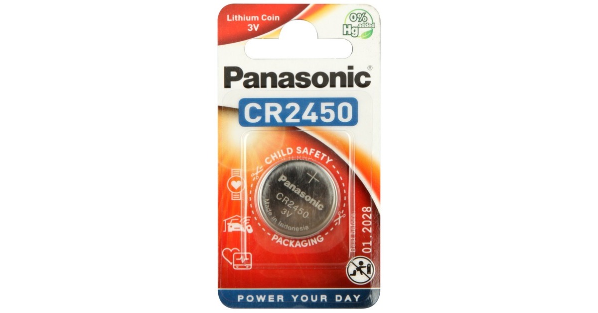 Panasonic Knopfzelle CR-2450EL, Batterie(1 Stück)