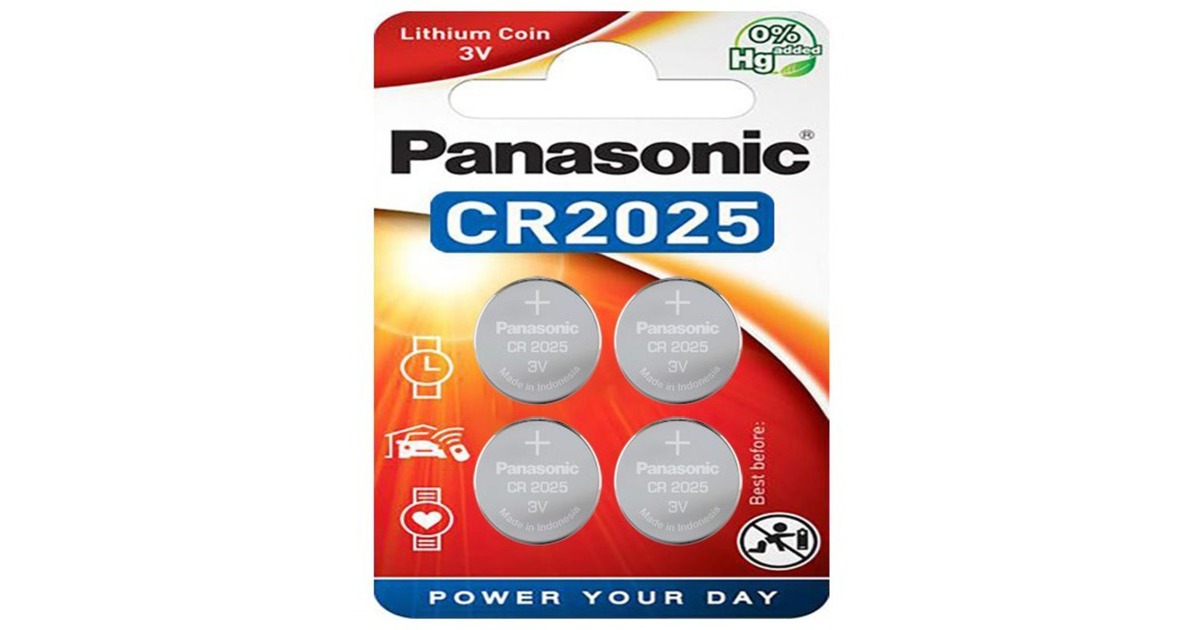 Panasonic Lithium Knopfzelle CR-2025EL/4B, Batterie(4 Stück, CR2025)