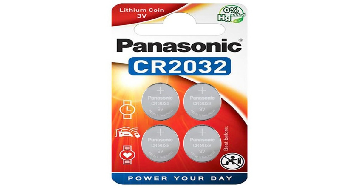 Panasonic Lithium Knopfzelle CR-2032EL/4B, Batterie(4 Stück, CR2032)