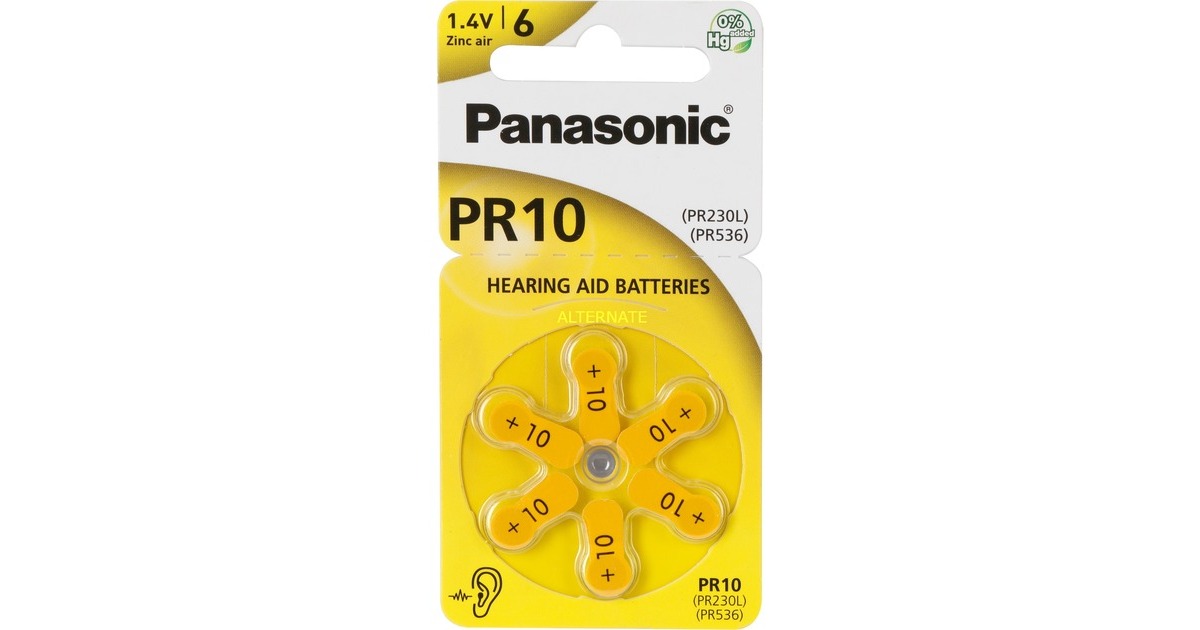 Panasonic Zinc Air PR-10L/6LB, Batterie(6 Stück, PR-10)
