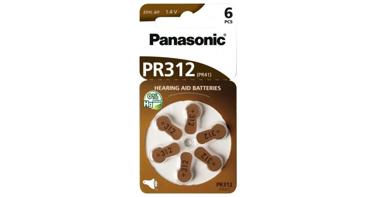 Panasonic Zinc Air PR-312/6LB, Batterie(6 Stück, PR-312)
