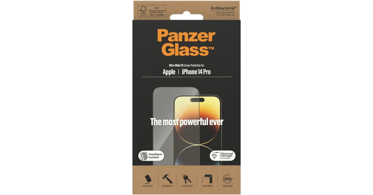 PanzerGlass Bildschirmschutz Ultra-Wide Fit, Schutzfolie(transparent, iPhone 14 Pro) PanzerGlass Bildschirmschutz Ultra-Wide Fit, Schutzfolie(transparent, iPhone 14 Pro)