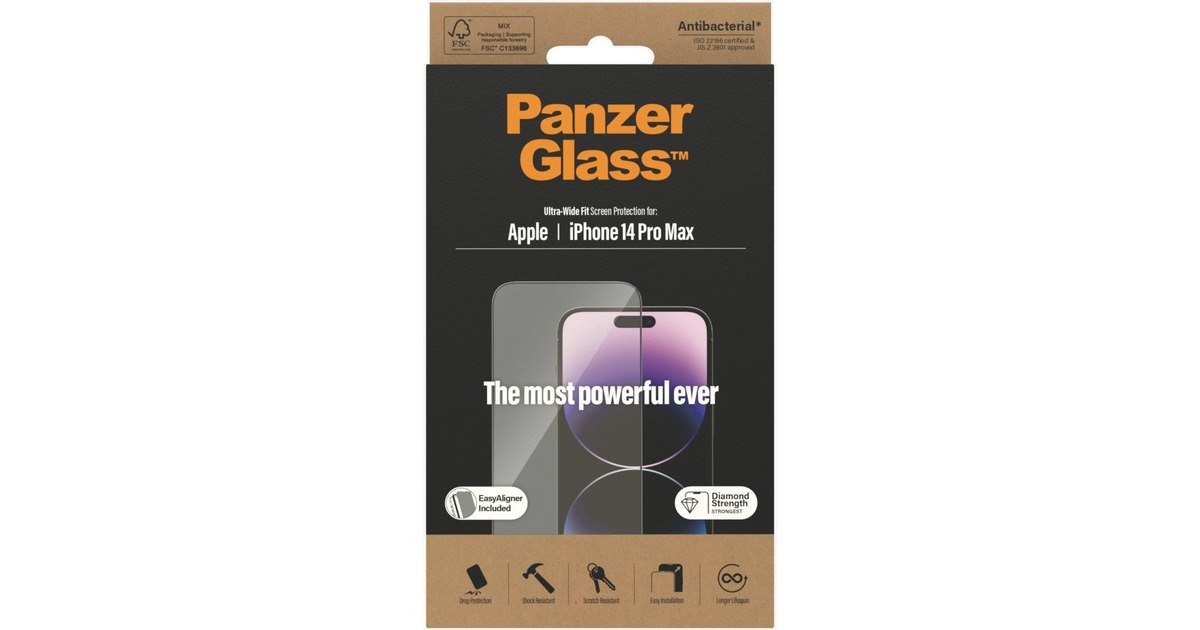 PanzerGlass Bildschirmschutz Ultra-Wide Fit, Schutzfolie(transparent, iPhone 14 Pro Max) PanzerGlass Bildschirmschutz Ultra-Wide Fit, Schutzfolie(transparent, iPhone 14 Pro Max)