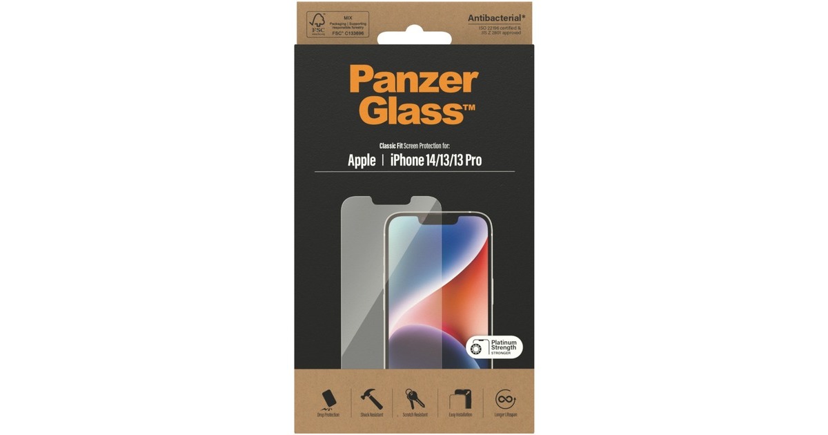 PanzerGlass Classic Fit Bildschirmschutz, Schutzfolie(transparent, iPhone 14, 13, 13 Pro)