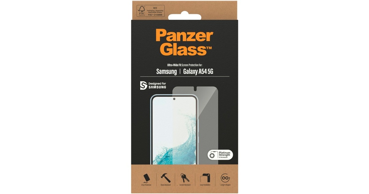 PanzerGlass Displayschutz Ultra Wide-Fit, Schutzfolie(transparent, Samsung Galaxy A54 5G)