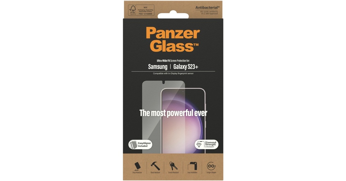 PanzerGlass Displayschutz, Schutzfolie(transparent, Samsung Galaxy S23+ , EasyAligner)