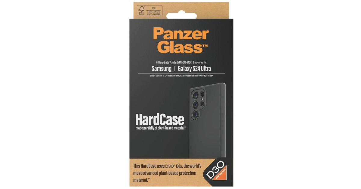 PanzerGlass HardCase D30 BIO, Handyhülle(schwarz, Samsung Galaxy S24 Ultra)