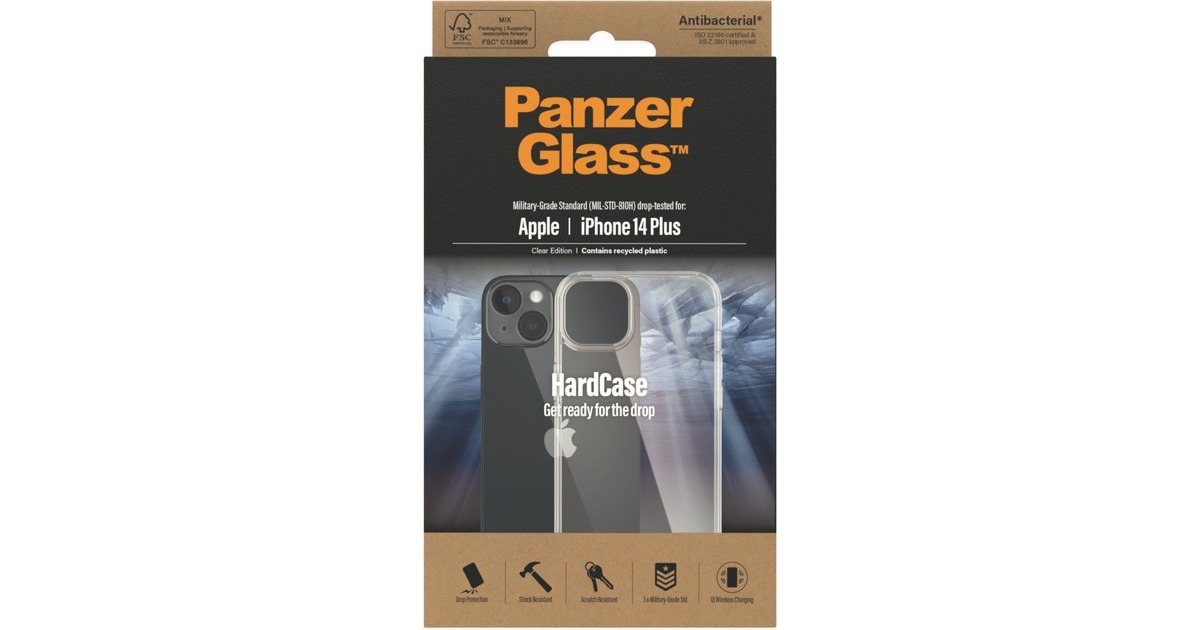 PanzerGlass HardCase, Handyhülle(transparent, iPhone 14 Plus)