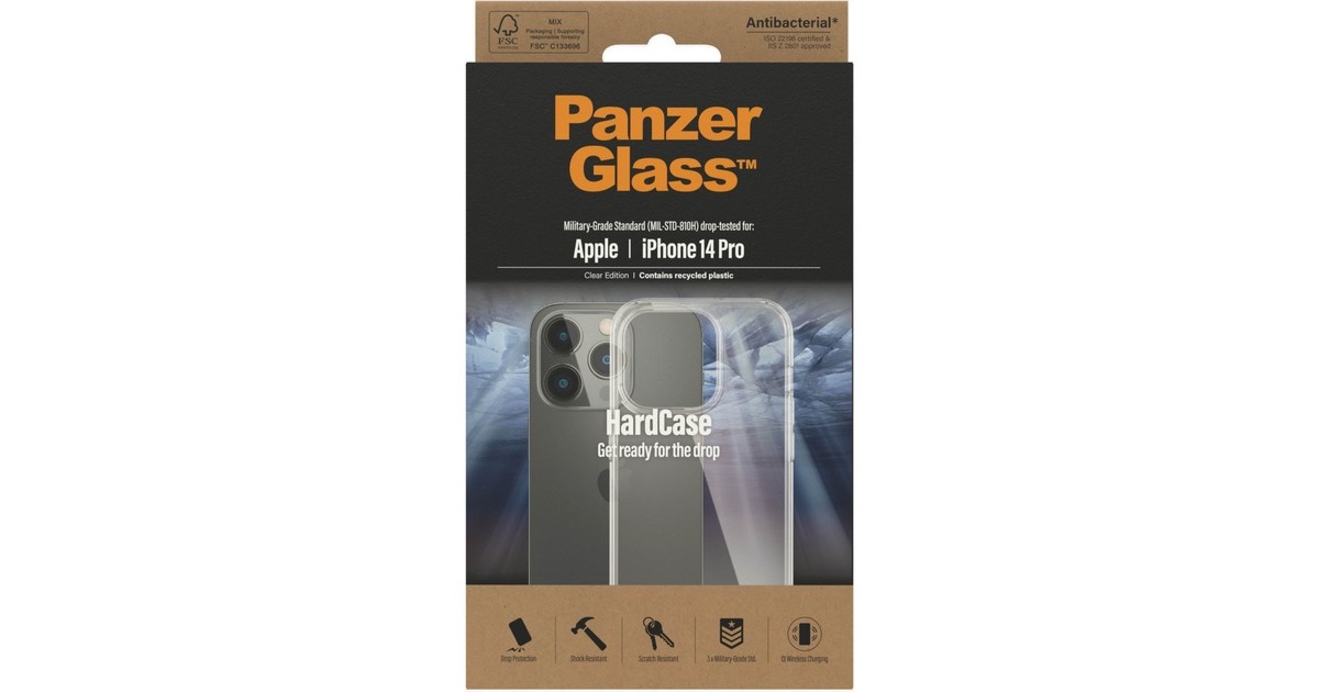 PanzerGlass HardCase, Handyhülle(transparent, iPhone 14 Pro)
