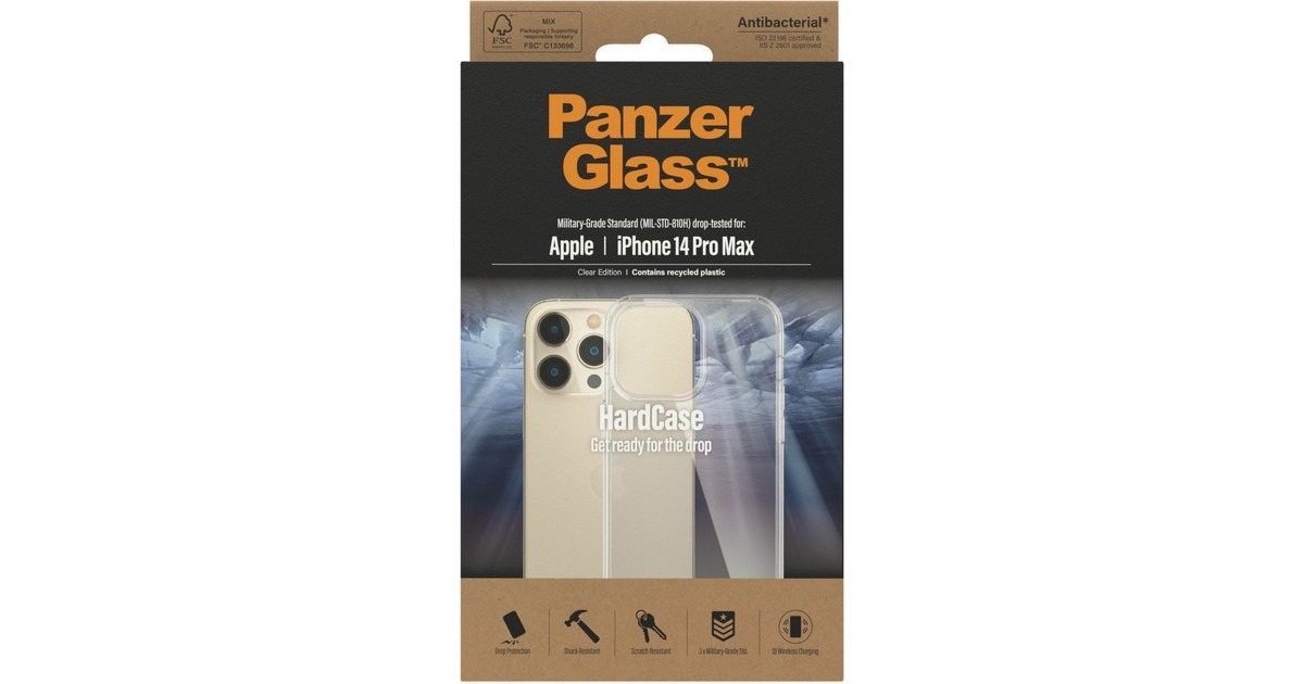 PanzerGlass HardCase, Handyhülle(transparent, iPhone 14 Pro Max)