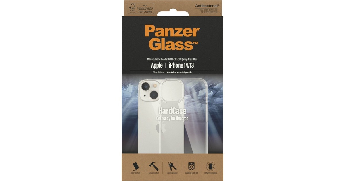 PanzerGlass HardCase, Handyhülle(transparent, iPhone 14)