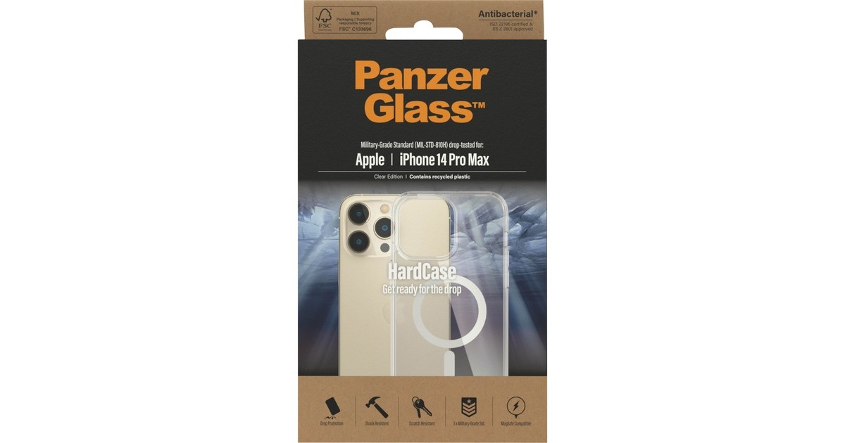 PanzerGlass HardCase, Handyhülle(transparent, iPhone 14 Pro Max, MagSafe)
