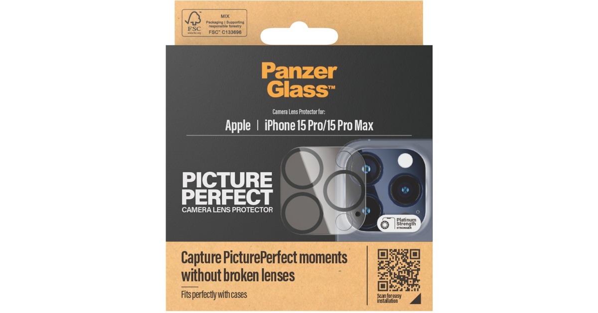 PanzerGlass PicturePerfect Kameraschutz, Schutzfolie(transparent, iPhone 15 Pro, iPhone 15 Pro Max)