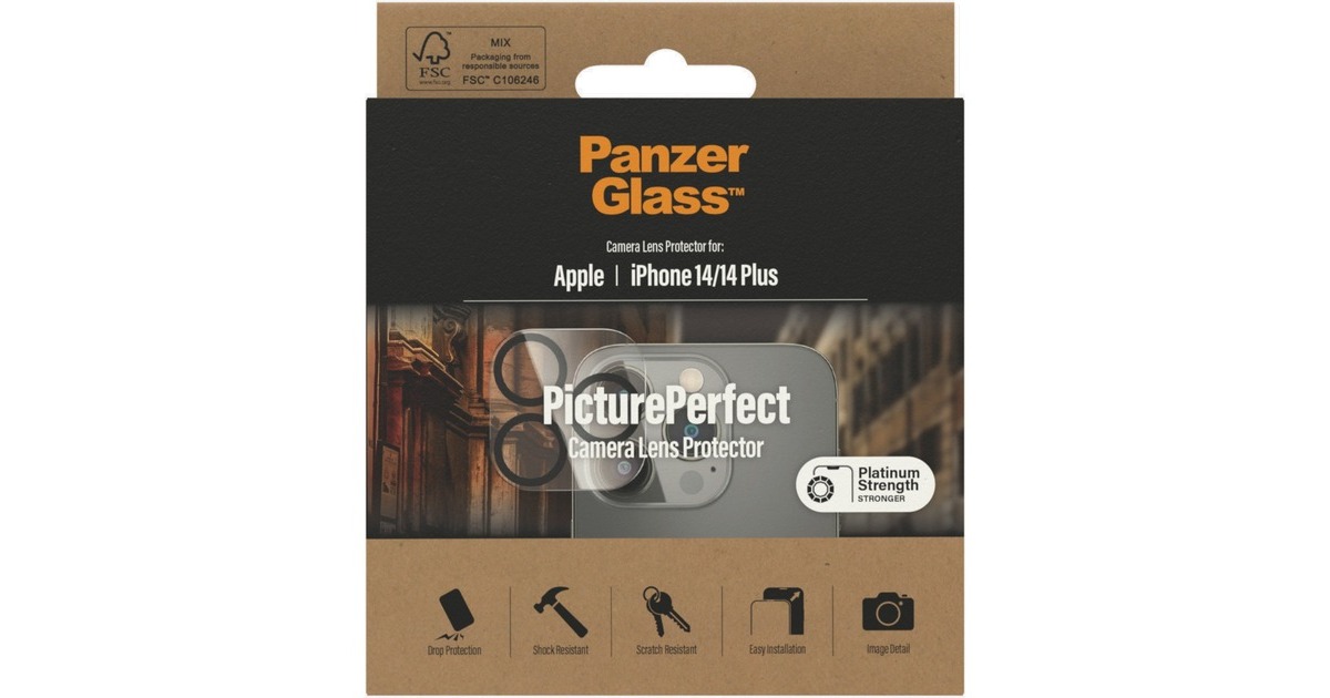 PanzerGlass PicturePerfect Kameraschutz, Schutzfolie(transparent, iPhone 14/14 Plus)