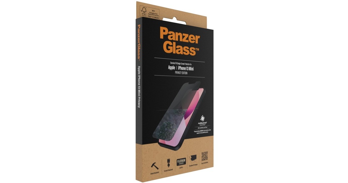 PanzerGlass Privacy, Schutzfolie(schwarz, iPhone 13 mini)