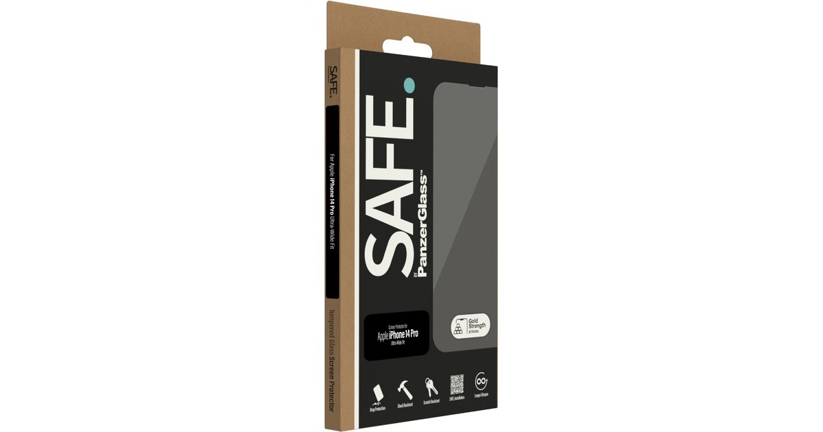 PanzerGlass SAFE Ultra Wide Fit Bildschirmschutz, Schutzfolie(transparent, iPhone 14 Pro)