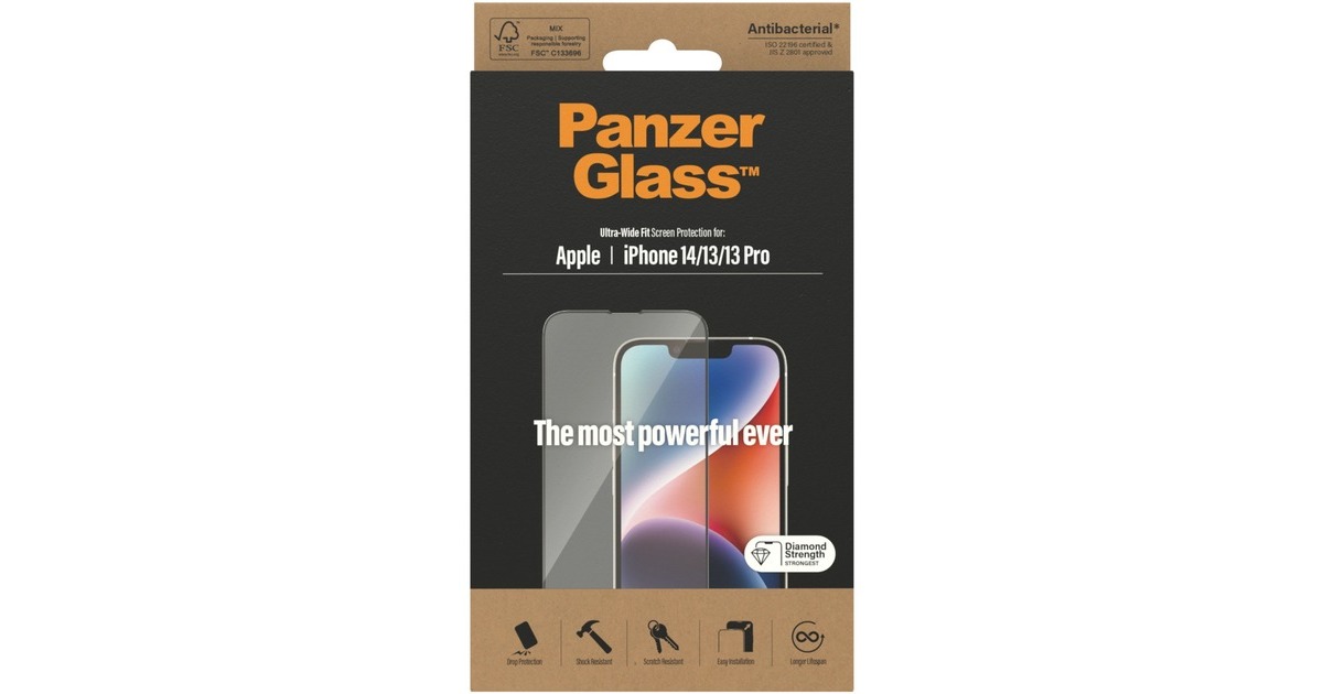 PanzerGlass Ultra Wide Fit Bildschirmschutz, Schutzfolie(transparent, iPhone 14, 13, 13 Pro)